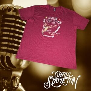 Chris Stapleton Unisex Gotta Get Down To Arkansas Eagle Concert Tee‎ Red 2XL